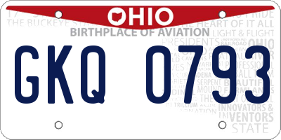 OH license plate GKQ0793