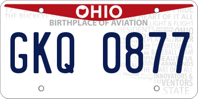 OH license plate GKQ0877