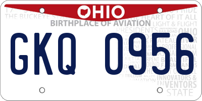 OH license plate GKQ0956