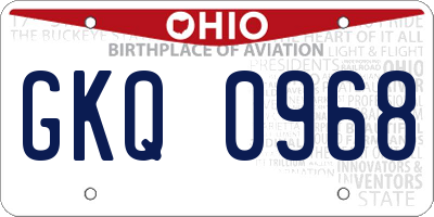 OH license plate GKQ0968
