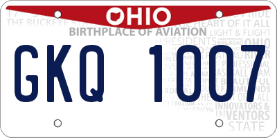 OH license plate GKQ1007