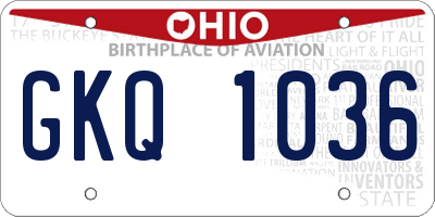 OH license plate GKQ1036
