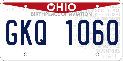 OH license plate GKQ1060