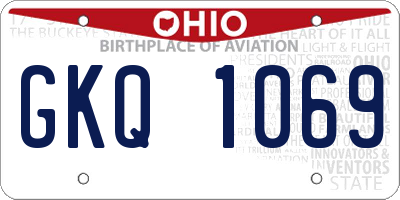 OH license plate GKQ1069