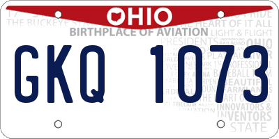 OH license plate GKQ1073