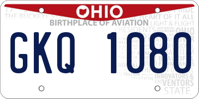OH license plate GKQ1080