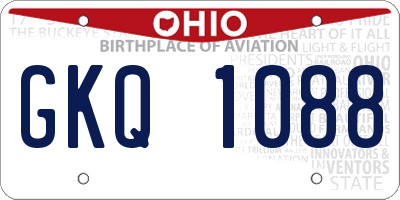 OH license plate GKQ1088