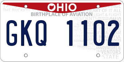 OH license plate GKQ1102