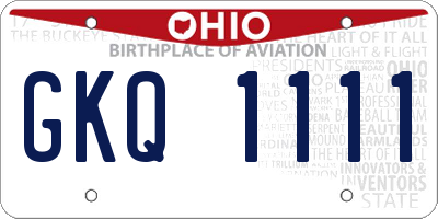 OH license plate GKQ1111