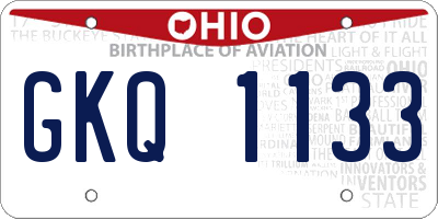 OH license plate GKQ1133