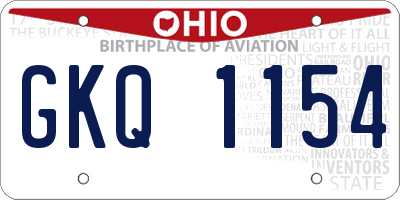 OH license plate GKQ1154