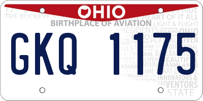 OH license plate GKQ1175