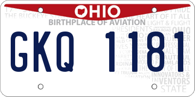 OH license plate GKQ1181