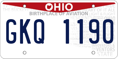 OH license plate GKQ1190