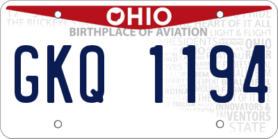 OH license plate GKQ1194
