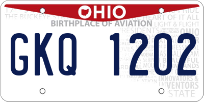 OH license plate GKQ1202