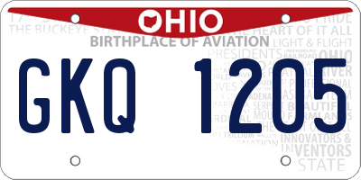 OH license plate GKQ1205