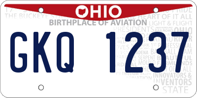 OH license plate GKQ1237