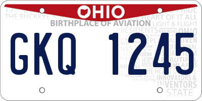 OH license plate GKQ1245