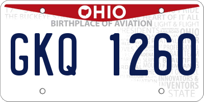 OH license plate GKQ1260
