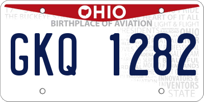 OH license plate GKQ1282