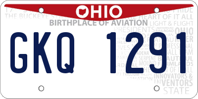 OH license plate GKQ1291
