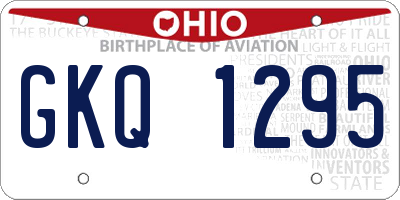 OH license plate GKQ1295