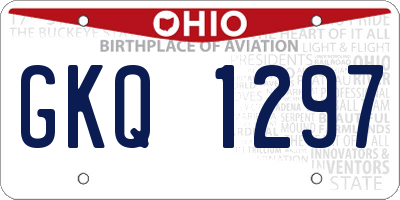 OH license plate GKQ1297