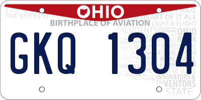 OH license plate GKQ1304
