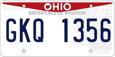 OH license plate GKQ1356