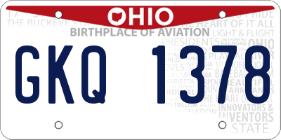OH license plate GKQ1378
