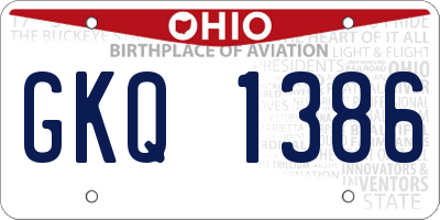 OH license plate GKQ1386
