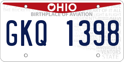 OH license plate GKQ1398