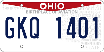 OH license plate GKQ1401