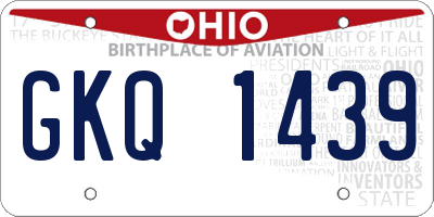OH license plate GKQ1439