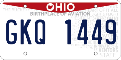 OH license plate GKQ1449