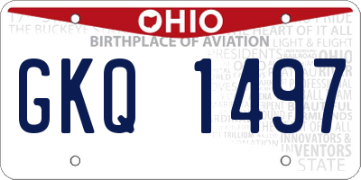 OH license plate GKQ1497