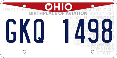 OH license plate GKQ1498