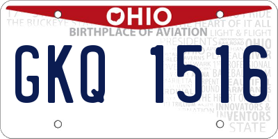 OH license plate GKQ1516