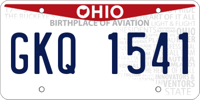 OH license plate GKQ1541