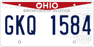 OH license plate GKQ1584
