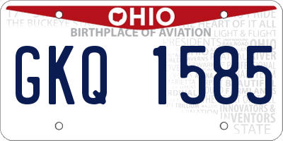 OH license plate GKQ1585