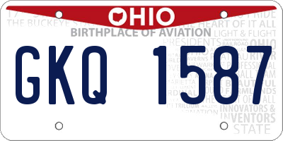 OH license plate GKQ1587