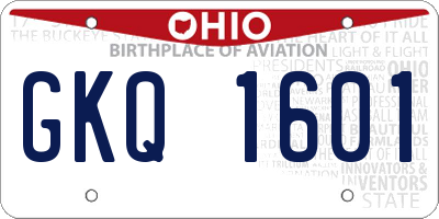 OH license plate GKQ1601