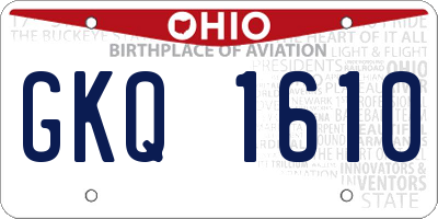 OH license plate GKQ1610