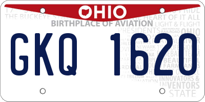 OH license plate GKQ1620