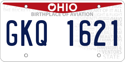 OH license plate GKQ1621