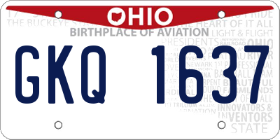 OH license plate GKQ1637