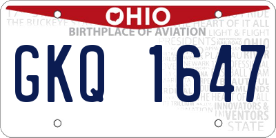 OH license plate GKQ1647