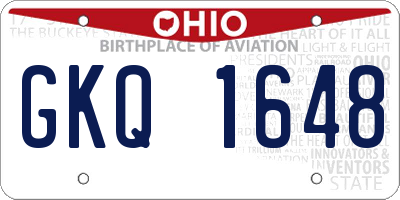 OH license plate GKQ1648